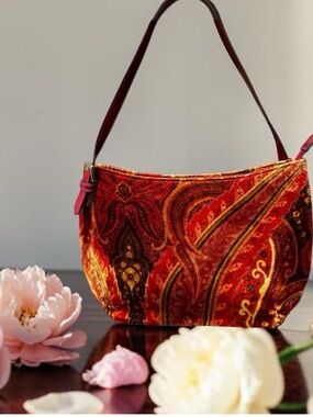 ETRO Milano Y2K vintage velvet paisley shoulder bag made in Italy w COA